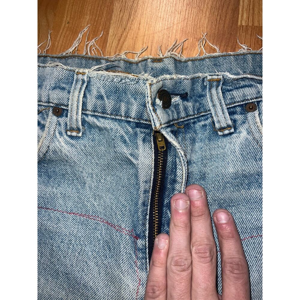 Womens Vintage Levi Jorts Patched Distressed Cutoff Shorts VTG Women Large - Picture 6 of 13